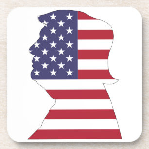 PRESIDENT DONALD TRUMP AMERICAN FLAG COASTER