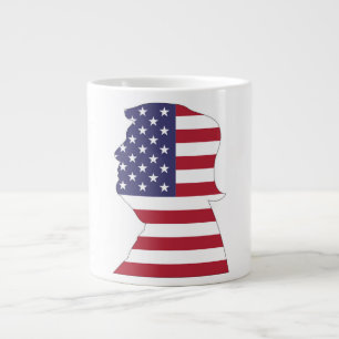 PRESIDENT DONALD TRUMP AMERICAN FLAG LARGE COFFEE MUG
