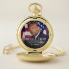 President Donald Trump & American Flag Pocket Watc