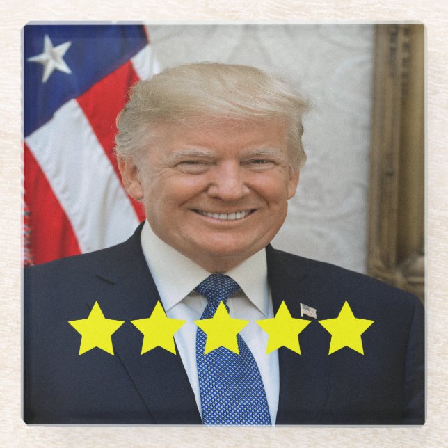 President Donald Trump Approval Rating Glass Coaster (Front)