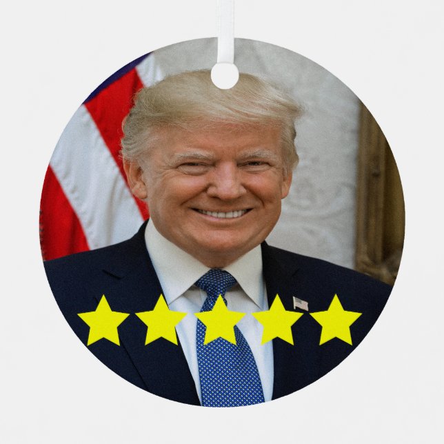 President Donald Trump Approval Rating Metal Tree Decoration (Front)