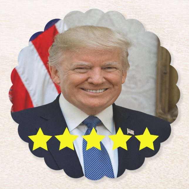 President Donald Trump Approval Rating Paper Coaster (Front)