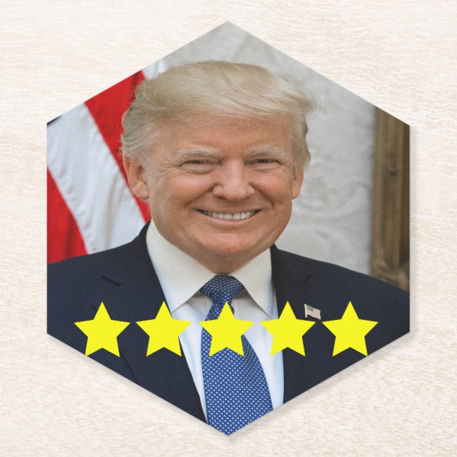 President Donald Trump Approval Rating Paper Coaster (Front)