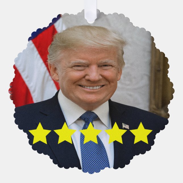 President Donald Trump Approval Rating Tree Decoration Card (Front)