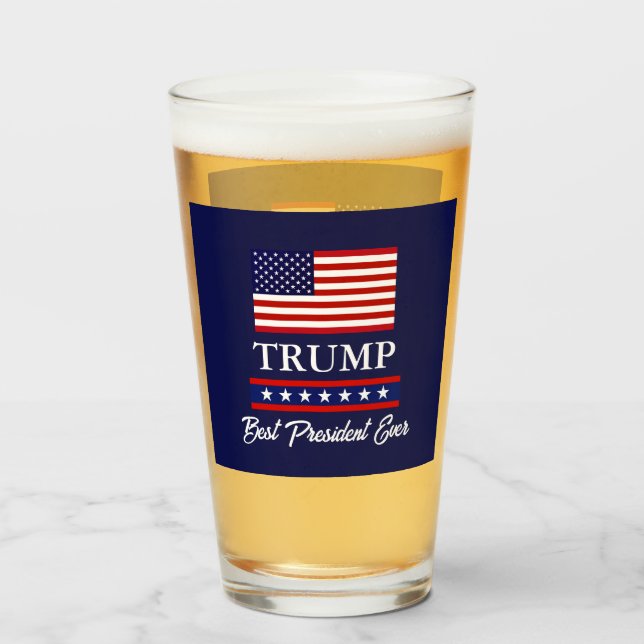 PRESIDENT DONALD TRUMP BEST PRESIDENT EVER GLASS (Front Filled)