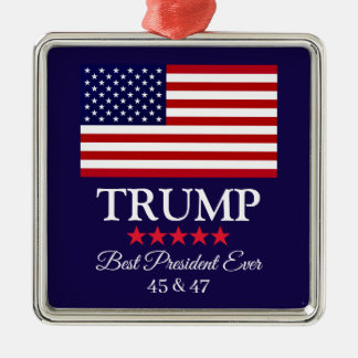 PRESIDENT DONALD TRUMP BEST PRESIDENT EVER METAL TREE DECORATION