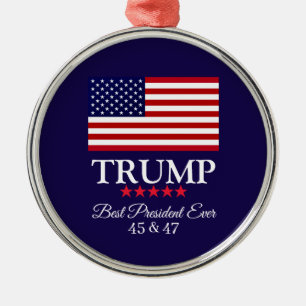 PRESIDENT DONALD TRUMP BEST PRESIDENT EVER METAL TREE DECORATION