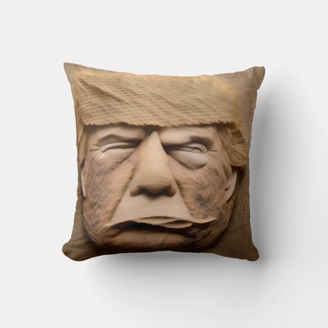 PRESIDENT DONALD TRUMP BURLAP DESIGN CUSHION (Front)