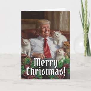 President Donald Trump Cats Kittens Christmas 2024 Holiday Card