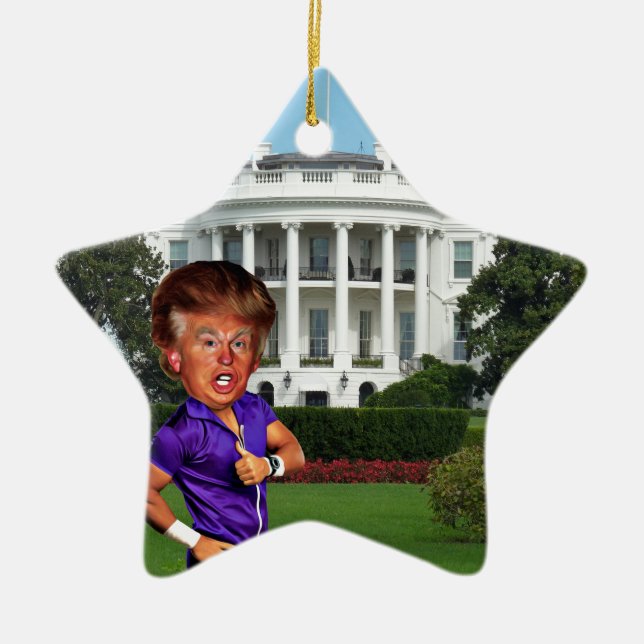 president donald trump ceramic tree decoration (Front)