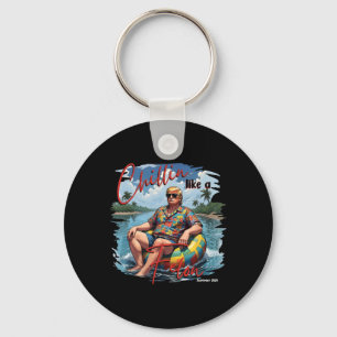 President Donald Trump Chillin' Like A Felon Summe Key Ring