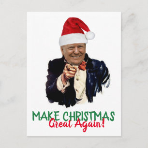 President Donald Trump Christmas Holiday Postcard