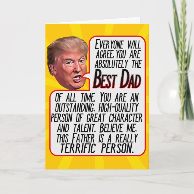 President Donald Trump Funny Fathers Day Card (Front)
