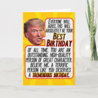 President Donald Trump Funny Tremendous Birthday