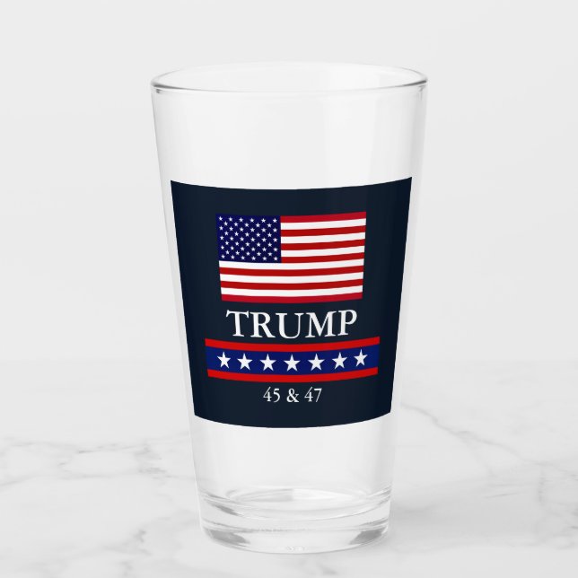 PRESIDENT DONALD TRUMP GLASS TUMBLER (Front)