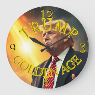 PRESIDENT DONALD TRUMP GOLDEN AGE LARGE CLOCK