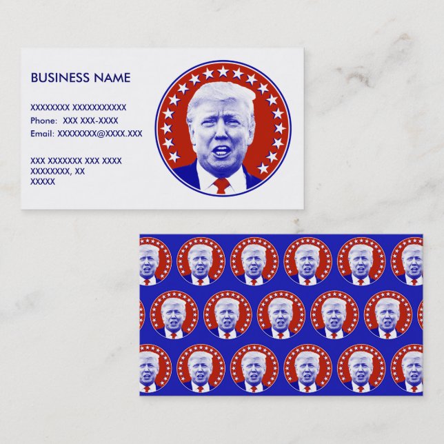 President Donald Trump in Red Business Card (Front/Back)