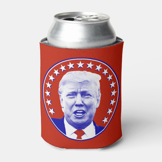 President Donald Trump in Red Can Cooler (Can Front)