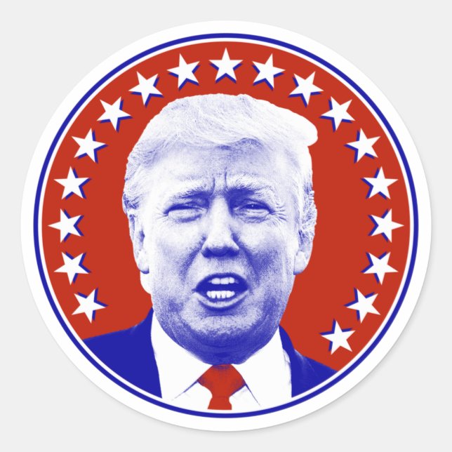President Donald Trump in Red  Classic Round Sticker (Front)