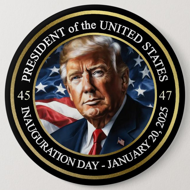 President Donald Trump Inauguration 2025 6 Cm Round Badge (Front)