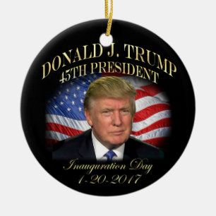President Donald Trump Inauguration Commemorative Ceramic Tree Decoration