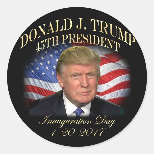President Donald Trump Inauguration Commemorative Classic Round Sticker (Front)