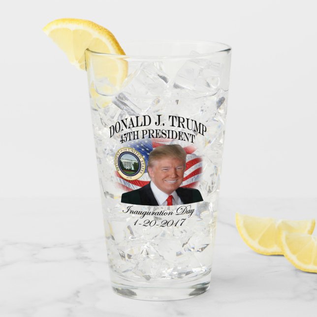 President Donald Trump Inauguration Commemorative Glass (Front Ice)