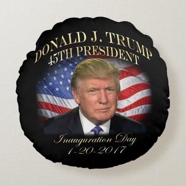 President Donald Trump Inauguration Commemorative Round Cushion (Front)