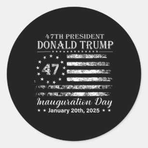 President Donald Trump Inauguration Day 2025 Ameri Classic Round Sticker