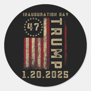 President Donald Trump Inauguration Day 2025 Memor Classic Round Sticker