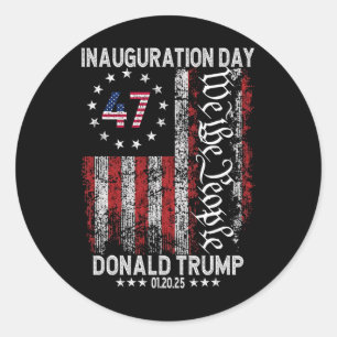 President Donald Trump Inauguration Day 2025 Memor Classic Round Sticker