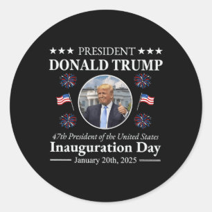 President Donald Trump Inauguration Day 2025 Memor Classic Round Sticker
