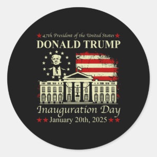 President Donald Trump Inauguration Day 2025 Memor Classic Round Sticker