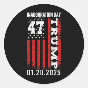 President Donald Trump Inauguration Day 2025 Memor Classic Round Sticker