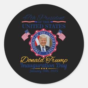 President Donald Trump Inauguration Day 2025 Memor Classic Round Sticker