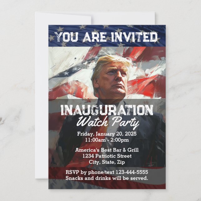 President Donald Trump Inauguration Party Custom Invitation (Front)