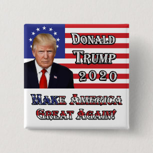 President Donald Trump- Make America Great Again! 15 Cm Square Badge