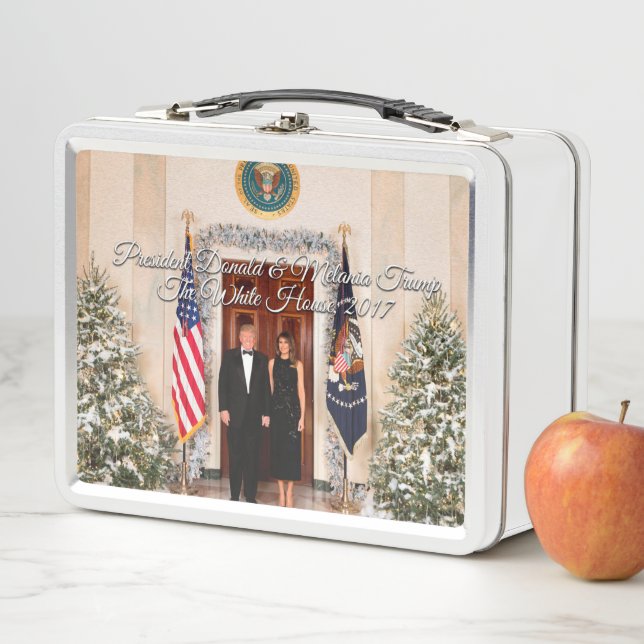 President Donald Trump & Melania Christmas 2017 Metal Lunch Box (In Situ)