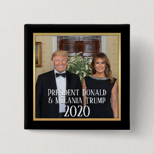 President Donald Trump & Melania Elegant 2020 15 Cm Square Badge