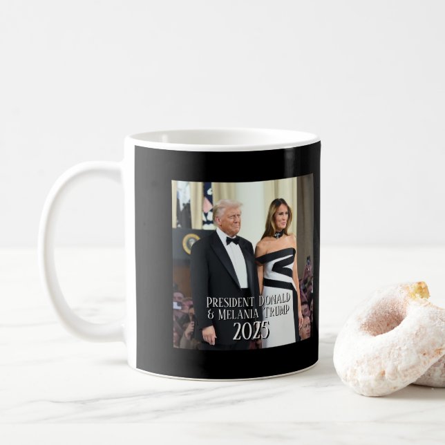 President Donald Trump & Melania Elegant 2020 Coffee Mug (With Donut)