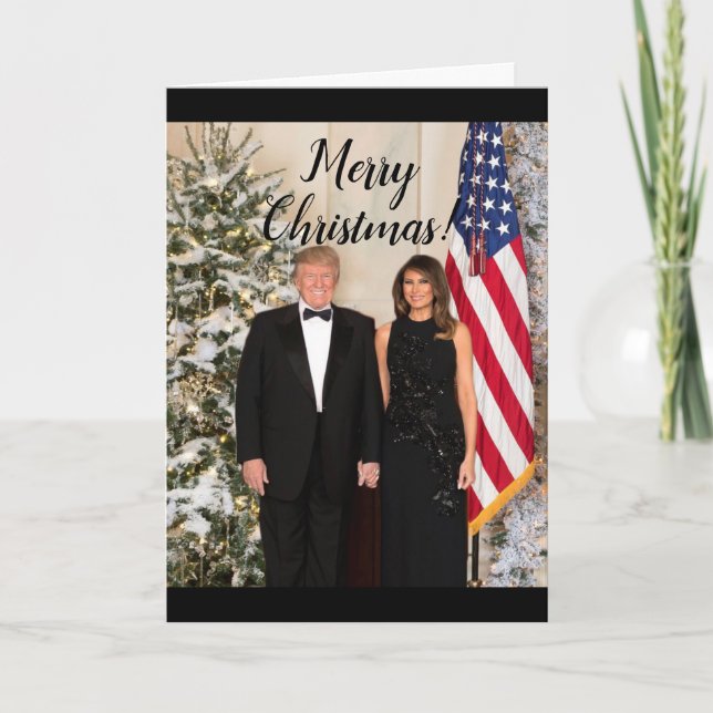 President Donald Trump Melania Elegant Christmas Holiday Card (Front)
