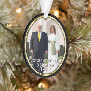 President Donald Trump & Melania in India Ornament