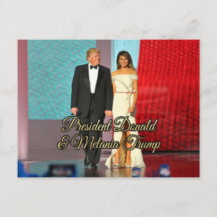 President Donald Trump & Melania Photo Postcard