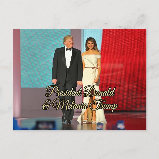 President Donald Trump & Melania Photo Postcard (Front)