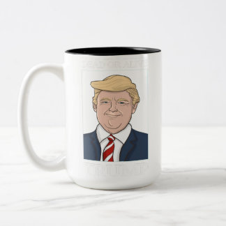 President Donald Trump Mugshot Wanted Funny Photo Two-Tone Coffee Mug