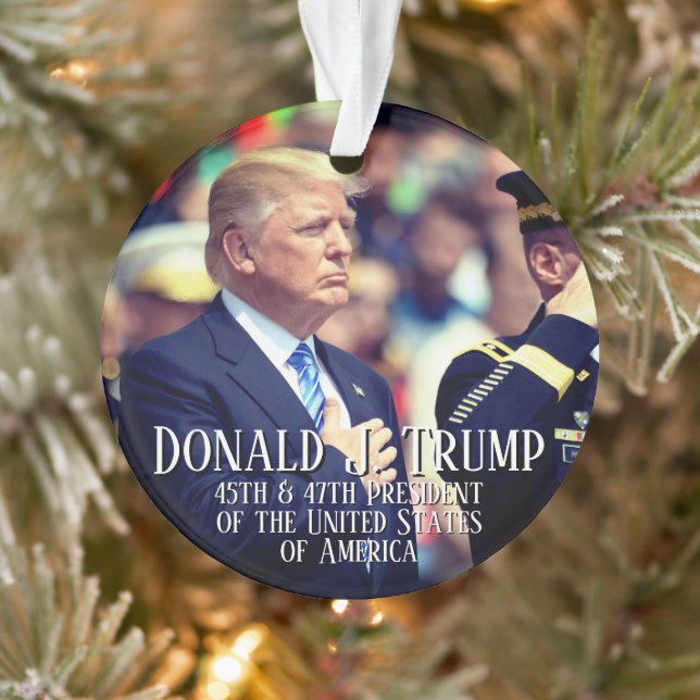 President Donald Trump Photo Keepsake 45 47 Ornament (Tree)