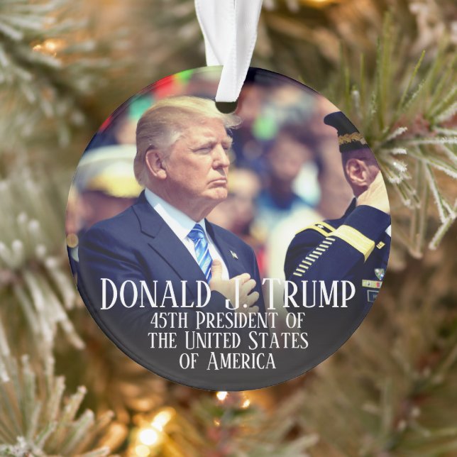 President Donald Trump Photo Keepsake Ornament (Tree)