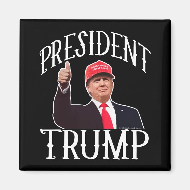 President Donald Trump Red Hat Thumbs Up Magnet (Front)