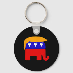 President Donald Trump Republican Elephant Hair  Key Ring