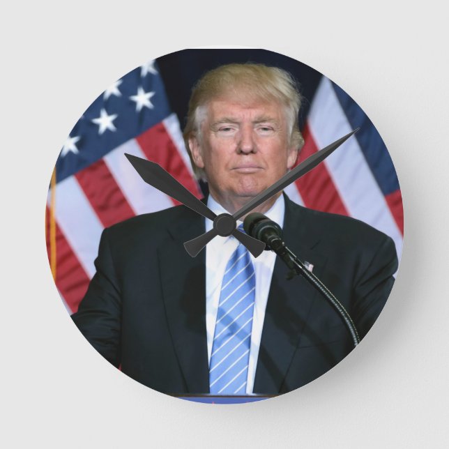 President Donald Trump Round Clock (Front)